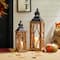 Glitzhome® Farmhouse Antique Diamond Wood & Metal Lanterns Set